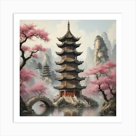 Chinese Pagoda Art Print 1 Art Print