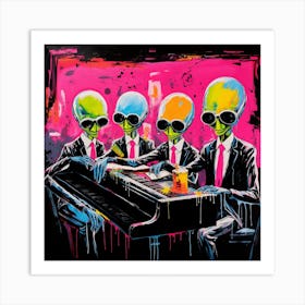 Aliens At The Piano Art Print