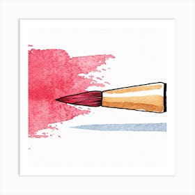 Pink Paint Brush Art Print