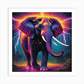 Lightning Elephant Art Print