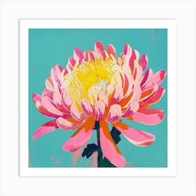 Chrysanthemum 1 Square Flower Illustration Art Print