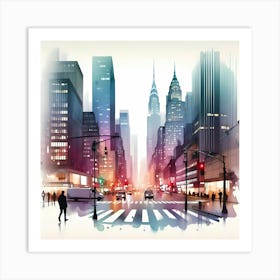 Watercolor Cityscape 5 Art Print