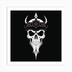 Skull With Horns Art Print