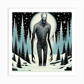 Skeleton In The Woods Art Print