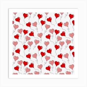 Heart Balloons Art Print