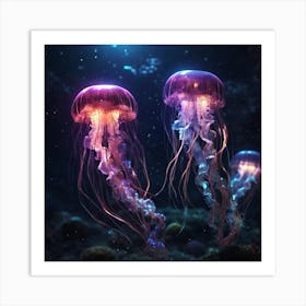 The Bioluminescent Glow Surro Art Print
