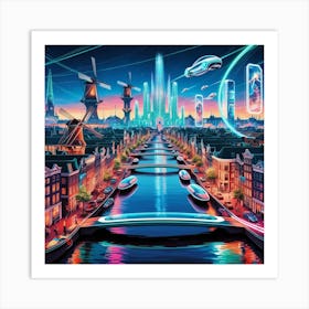 Amsterdam Cyberpunk Art Print Art Print