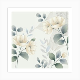 Leonardo Phoenix A Serene Illustration Of Japandiinspired Flor 2 Art Print