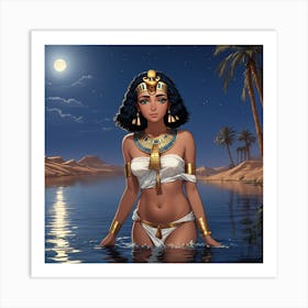 Nile's Grace: A Portrait of a Young Egyptian Maiden Art Print