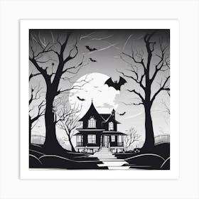 Halloween House In The Woods Art Print