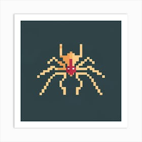 Pixel Art Spider Poster Art Print