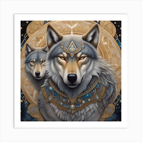 Wolf And Eagle Art Print