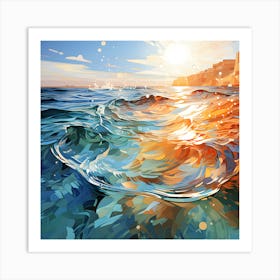 Artistic Shores: Modern Beach Landscapes Art Print