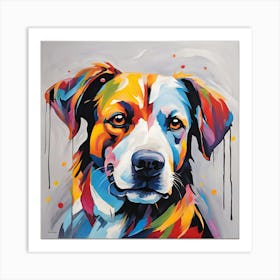 Colorful Dog Painting Art Print