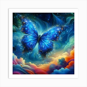 Blue Butterfly Art 3 Art Print