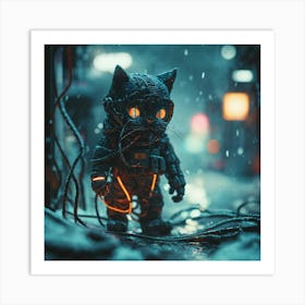 Cyborg Cat Art Print