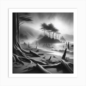 Black And White Painting 1 Art Print