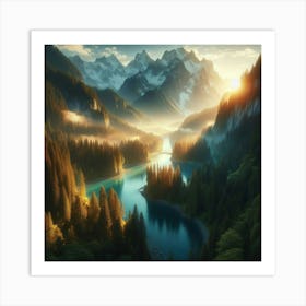 Sunrise In The Mountains 29 Art Print