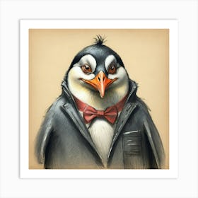 Penguin In A Suit 5 Art Print