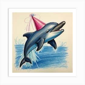 Dolphin Birthday Party Art Print