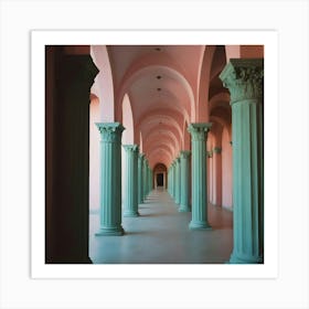 Pink Pillars 1 Art Print