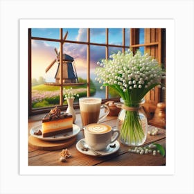 Coffee And Lilies Of The Valley Art Print