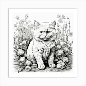 Cat In The Garden Art Print