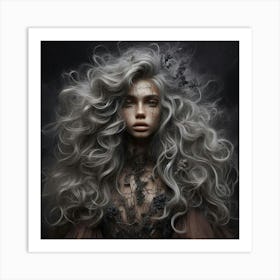 Girl With Long Hair 8 Art Print