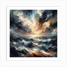 Sunset Over The Ocean Art Print