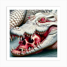 Albino Crocodile Art Print