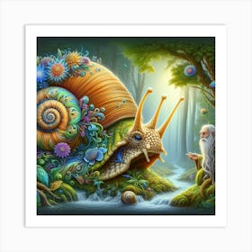 Snail In The Forest 2 Art Print