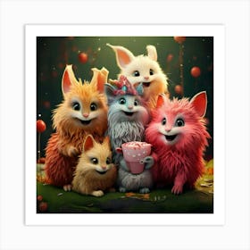 Firefly Charming Group Of Playful, Magical, Fluffy Creatures 91462 (2) Art Print