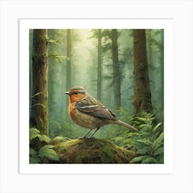 Bird In The Forest Art Print 1 Art Print