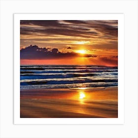 Sunset On The Beach 473 Art Print