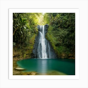 Waterfall In The Jungle Art Print