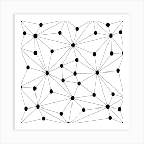 Black And White Network Pattern Art Print