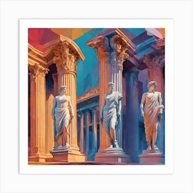 Ancient Ruins / Abstract and vivid roman emporers Art Print