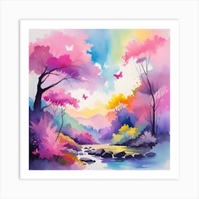 Butterflies In The Forest Art Print