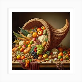 Thanksgiving Basket 1 Art Print