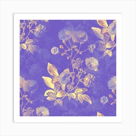 Flowers Petals Bouquet Stem Floral Pattern Art Print