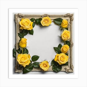 Yellow Roses Frame 12 Art Print