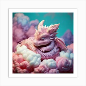 Firefly Sleeping Baby Dragon Cradled On Candy Clouds 48784 (2) Art Print