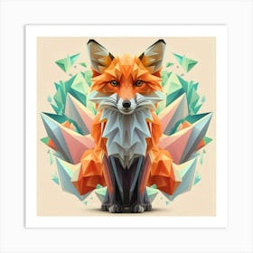 Polygonal Fox 2 Art Print