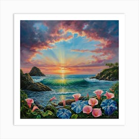 Sunset Calla Lilies 3 Art Print