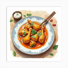 Chicken In Sauce 1 Art Print