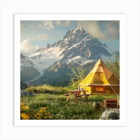 Tent In The Mountains Art Print