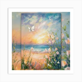 Sunset At The Beach 6 Art Print