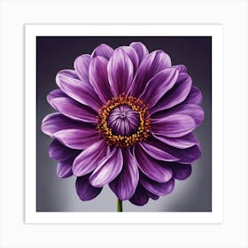 Purple Dahlia 24 Art Print