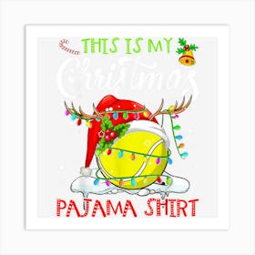 Ugly Christmas Pajama Tennis Lights Xmas Sport Lover Art Print