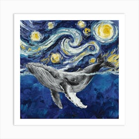 Starry Night Whale Art Print